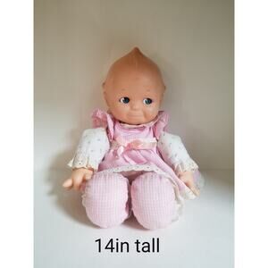 Vintage Kewpie Baby Doll Jesco Goldberger Pink Outfit Lace Plush Body 1999